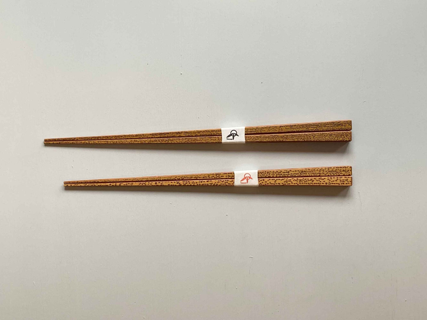 京 嵯峨四角摺り漆箸 白竹 胡麻竹 紋竹 燻し煤竹(皮なし)